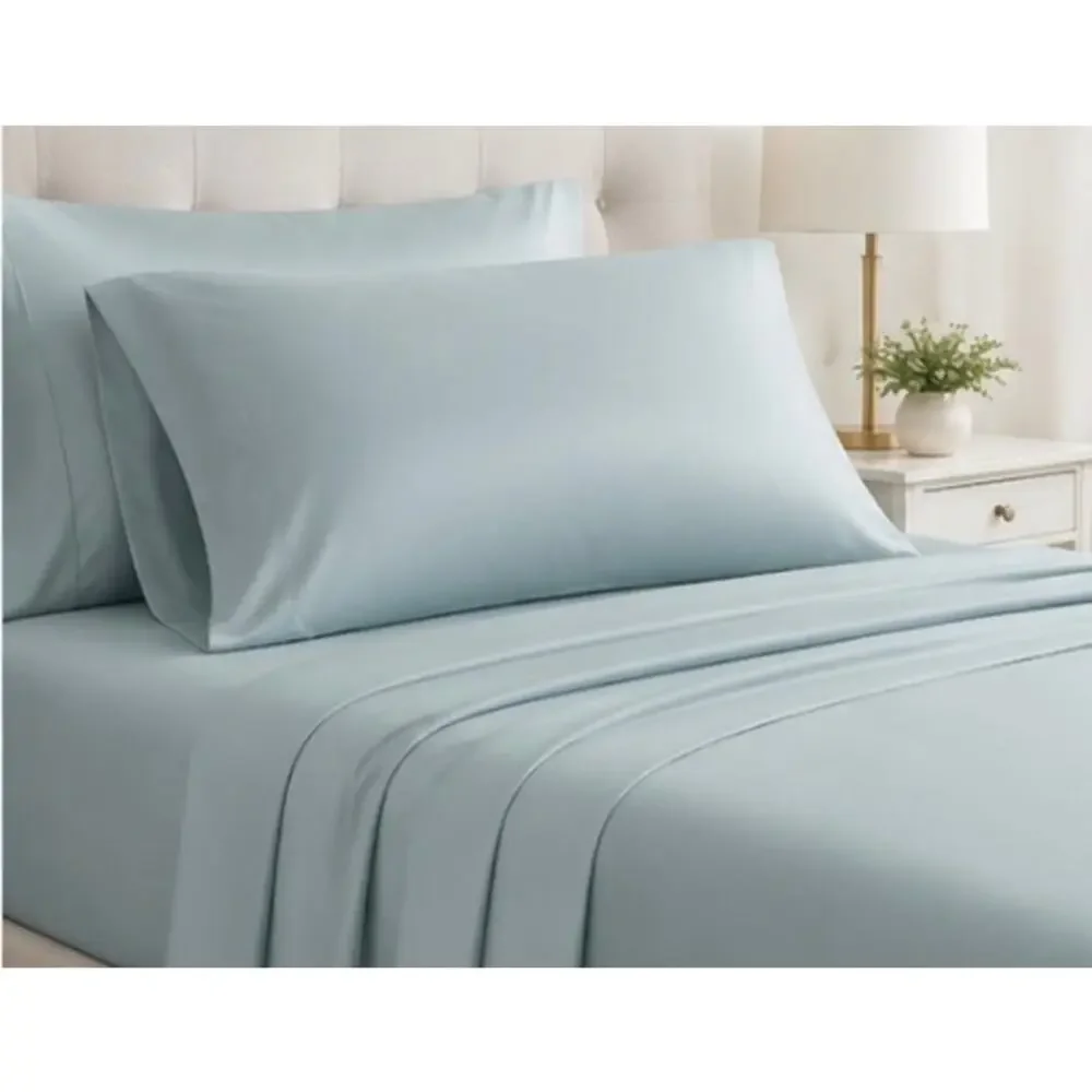 Color Sense King Sheet Set – 300 Thread Count Sateen – Teal 4-Piece Bedding Set
